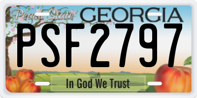 GA license plate PSF2797