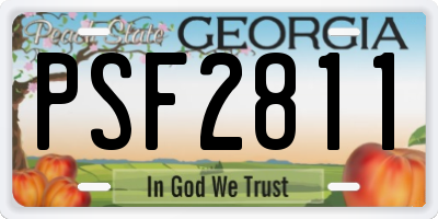 GA license plate PSF2811