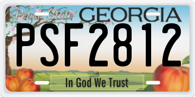GA license plate PSF2812