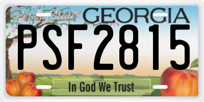 GA license plate PSF2815