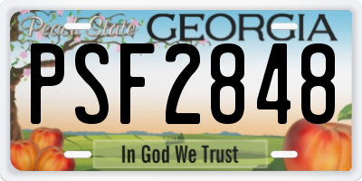 GA license plate PSF2848