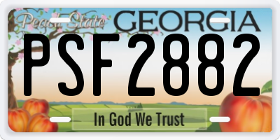 GA license plate PSF2882