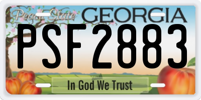 GA license plate PSF2883