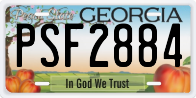 GA license plate PSF2884