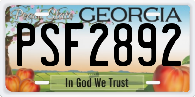 GA license plate PSF2892