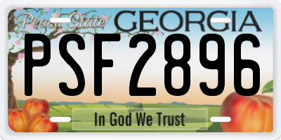 GA license plate PSF2896