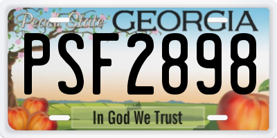 GA license plate PSF2898