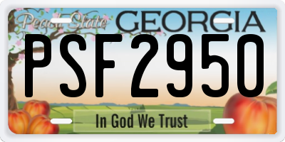 GA license plate PSF2950