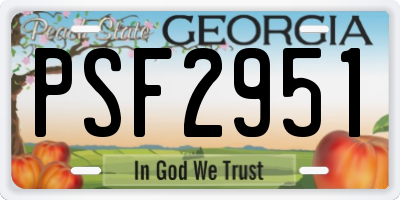GA license plate PSF2951