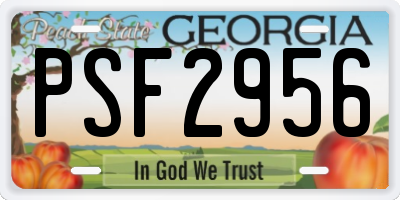 GA license plate PSF2956