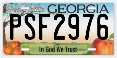 GA license plate PSF2976