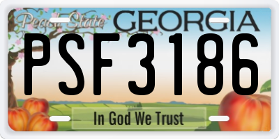 GA license plate PSF3186