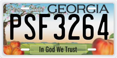 GA license plate PSF3264