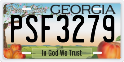 GA license plate PSF3279
