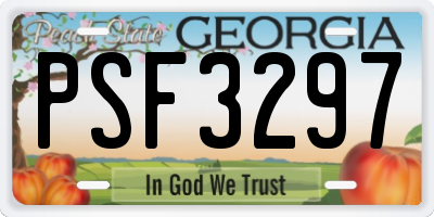 GA license plate PSF3297