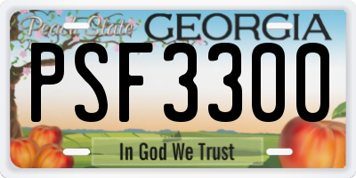 GA license plate PSF3300