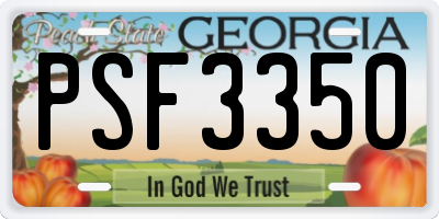 GA license plate PSF3350