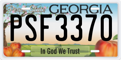 GA license plate PSF3370