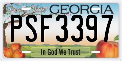 GA license plate PSF3397