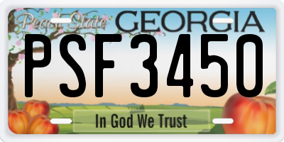 GA license plate PSF3450