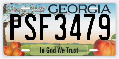 GA license plate PSF3479