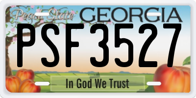 GA license plate PSF3527