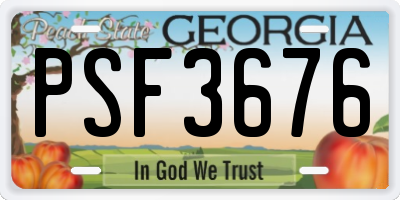 GA license plate PSF3676