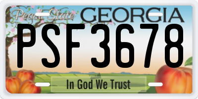 GA license plate PSF3678