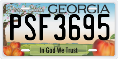 GA license plate PSF3695