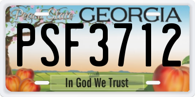 GA license plate PSF3712