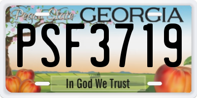 GA license plate PSF3719
