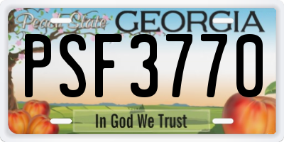 GA license plate PSF3770