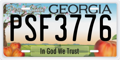GA license plate PSF3776