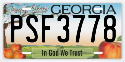 GA license plate PSF3778