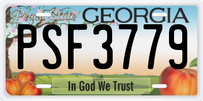 GA license plate PSF3779