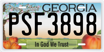 GA license plate PSF3898
