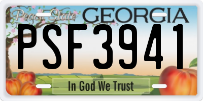 GA license plate PSF3941