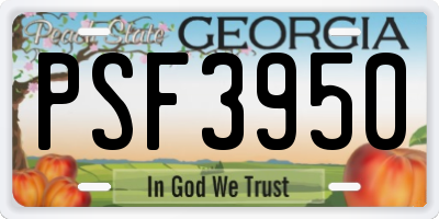 GA license plate PSF3950