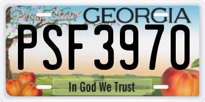 GA license plate PSF3970