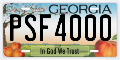 GA license plate PSF4000