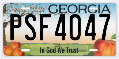 GA license plate PSF4047