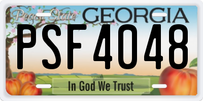 GA license plate PSF4048