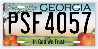 GA license plate PSF4057