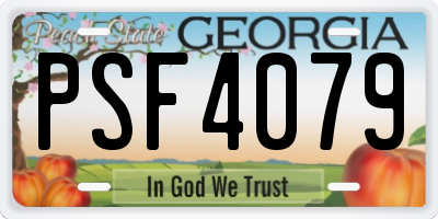 GA license plate PSF4079