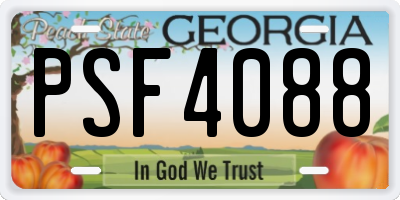 GA license plate PSF4088