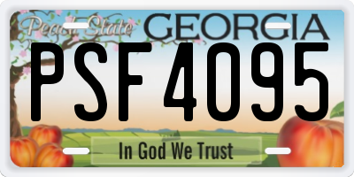 GA license plate PSF4095