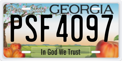 GA license plate PSF4097