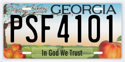 GA license plate PSF4101