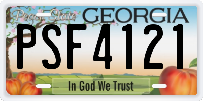 GA license plate PSF4121