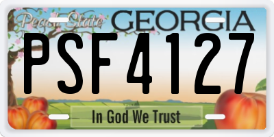 GA license plate PSF4127